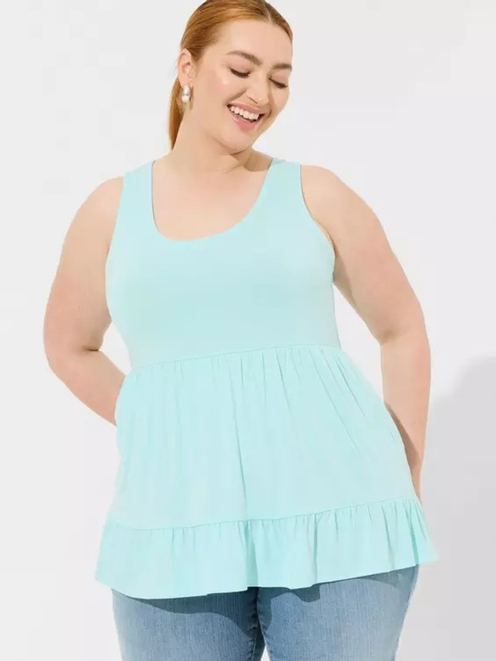 torrid Light Aqua Knit Tank